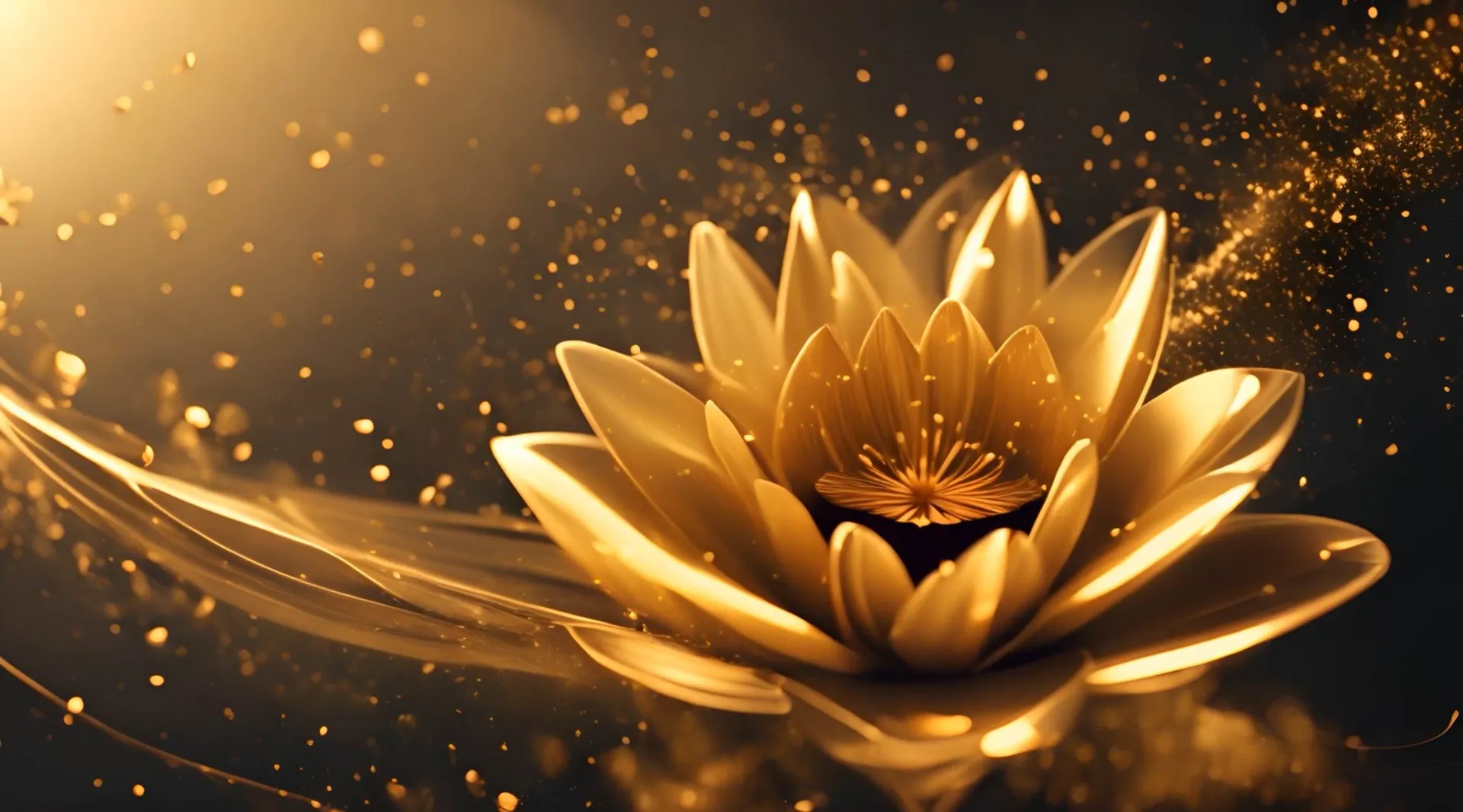 Sparkling Golden Lotus Motion Video